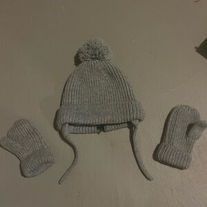 Zara unisex hat hat and mittens set